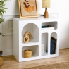 Libreria da terra bianca di design con vani curvi 80x37x74cm Lessa Vendita