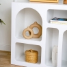 Libreria da terra bianca di design con vani curvi 80x37x74cm Lessa Offerta