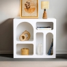 Libreria da terra bianca di design con vani curvi 80x37x74cm Lessa Saldi