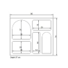 Libreria da terra bianca di design con vani curvi 80x37x74cm Lessa Stock