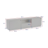 Meuble TV mobile avec 3 portes rabattables 160x29cm Vanguard 