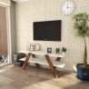 Mobile TV soggiorno di design 120cm bianco e legno con 2 ripiani Basic Vendita