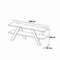 Mobile TV soggiorno di design 120cm bianco e legno con 2 ripiani Basic Sconti