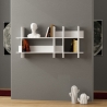 Mensola da parete di design 150x70cm in legno bianco Beads Promozione