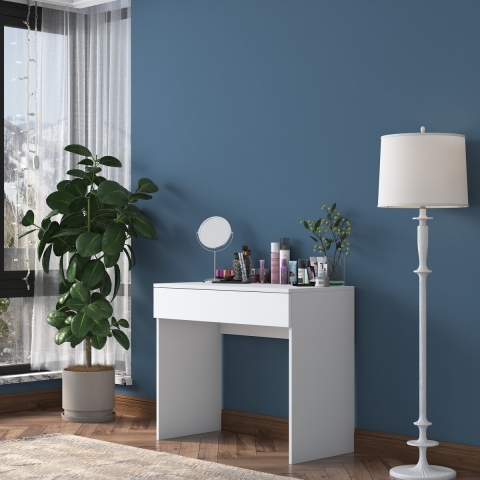 Mobile consolle postazione trucco bianco con cassetto a 8 scomparti Uppy Promozione