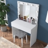 Mobile postazione trucco con cassetto specchio a LED e sgabello Tabs Vendita