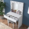 Mobile postazione trucco con cassetto specchio a LED e sgabello Tabs Offerta