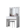 Mobile postazione trucco con cassetto specchio a LED e sgabello Tabs Modello