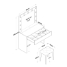 Mobile postazione trucco con cassetto specchio a LED e sgabello Tabs Caratteristiche