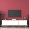 Mobile porta TV moderno 180cm bianco e legno con 3 ante Amelia Vendita