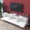 Mobile porta TV moderno 180cm bianco e legno con 3 ante Amelia Sconti