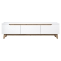 Mobile porta TV moderno 180cm bianco e legno con 3 ante Amelia Stock