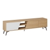 Mobile TV soggiorno moderno 180cm con 3 ante bianco e legno Fiona Sconti