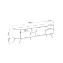 Mobile TV soggiorno moderno 180cm con 3 ante bianco e legno Fiona Catalogo