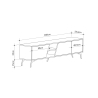 Mobile TV soggiorno moderno 180cm con 3 ante bianco e legno Fiona Catalogo