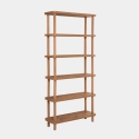 Bibliothèque moderne en bois avec 5 étagères 80x168x28cm naturel Gala Vente
