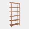Bibliothèque moderne en bois avec 5 étagères 80x168x28cm naturel Gala Vente