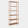 Bibliothèque moderne en bois avec 5 étagères 80x168x28cm naturel Gala Remises