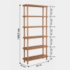 Bibliothèque moderne en bois avec 5 étagères 80x168x28cm naturel Gala Réductions