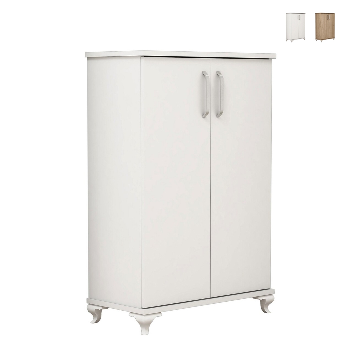 Meuble d'entrée et armoire à chaussures à 2 portes et 5 compartiments Asta Promotion