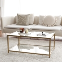 Tavolino da salotto moderno 90x60cm in metallo e vetro Astro Vendita