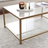 Tavolino da salotto moderno 90x60cm in metallo e vetro Astro Saldi