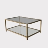 Tavolino da salotto moderno 90x60cm in metallo e vetro Astro Stock