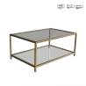 Tavolino da salotto moderno 90x60cm in metallo e vetro Astro Promozione