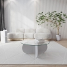 Tavolino da salotto rotondo di design in legno e vetro 75x35cm Round Saldi
