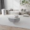 Tavolino da salotto rotondo di design in legno e vetro 75x35cm Round Catalogo