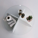 Tavolino da salotto rotondo di design in legno e vetro 75x35cm Round Caratteristiche