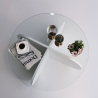 Tavolino da salotto rotondo di design in legno e vetro 75x35cm Round Caratteristiche