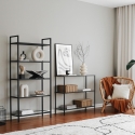 Consolle da ingresso moderna in metallo e vetro 3 ripiani 100x30x85cm Lola Sconti