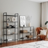 Consolle da ingresso moderna in metallo e vetro 3 ripiani 100x30x85cm Lola Sconti