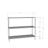 Consolle da ingresso moderna in metallo e vetro 3 ripiani 100x30x85cm Lola 