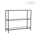 Consolle da ingresso moderna in metallo e vetro 3 ripiani 100x30x85cm Lola Promozione
