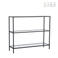 Consolle da ingresso moderna in metallo e vetro 3 ripiani 100x30x85cm Lola Promozione