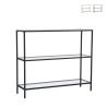 Consolle da ingresso moderna in metallo e vetro 3 ripiani 100x30x85cm Lola Promozione