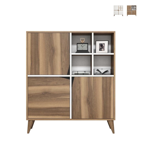 Credenza soggiorno ingresso multiuso con ante 100x115x30cm Pulse Promozione