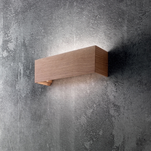 Applique lampada da parete LED rettangolare moderna in legno Badia-P Promozione