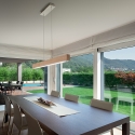 Lampada a sospensione lampadario LED in legno chiaro e metallo Badia-S Vendita