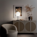 Lampada da tavolo elegante in vetro soffiato e metallo nero Domizia-T Saldi