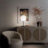 Lampada da tavolo elegante in vetro soffiato e metallo nero Domizia-T Saldi