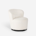 Poltroncina moderna girevole da salotto in tessuto bouclè Yammy Sconti