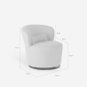 Poltroncina moderna girevole da salotto in tessuto bouclè Yammy Costo