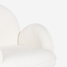 Sedia poltroncina in bouclé bianco metallo dorato per sala da pranzo Vivi Sconti
