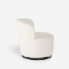 Poltroncina moderna girevole da salotto in tessuto bouclè Yammy Stock