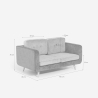 Divano 2 posti in tessuto bicolore grigio e blu cuscini reversibili Biko Catalogo