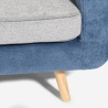 Divano 2 posti in tessuto bicolore grigio e blu cuscini reversibili Biko Sconti
