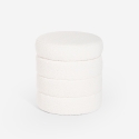 Pouf bouclé contenitore di design a cilindro per soggiorno  Mugi Sconti